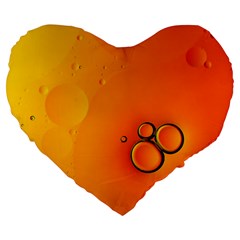 Wallpaper Liquid Bubbles Macro Orange Bright Large 19  Premium Heart Shape Cushions by artworkshop