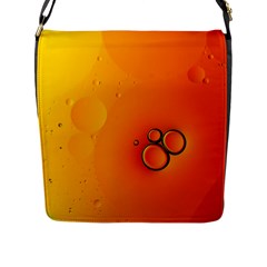 Wallpaper Liquid Bubbles Macro Orange Bright Flap Closure Messenger Bag (l) by artworkshop