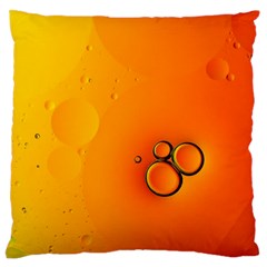 Wallpaper Liquid Bubbles Macro Orange Bright Large Premium Plush Fleece Cushion Case (two Sides) by artworkshop