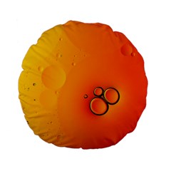 Wallpaper Liquid Bubbles Macro Orange Bright Standard 15  Premium Flano Round Cushions by artworkshop