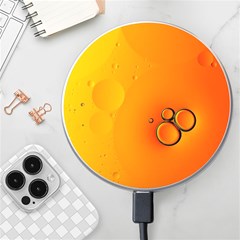 Wallpaper Liquid Bubbles Macro Orange Bright Wireless Charger by artworkshop