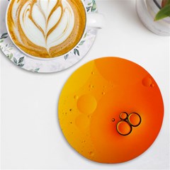 Wallpaper Liquid Bubbles Macro Orange Bright Uv Print Round Tile Coaster by artworkshop