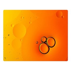 Wallpaper Liquid Bubbles Macro Orange Bright One Side Premium Plush Fleece Blanket (large)