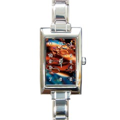 Copper Glow Rectangle Italian Charm Watch by artworkshop