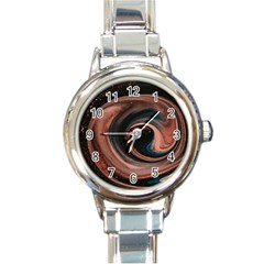 Abstrak Pattern Wallpaper Round Italian Charm Watch