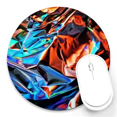 Another Rgb Lighting Test On Aluminium Surface Round Mousepad by artworkshop