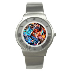 Another Rgb Lighting Test On Aluminium Surface Stainless Steel Watch by artworkshop