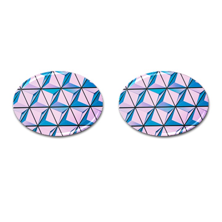 Geometric Shapes Pattern Cufflinks (Oval)