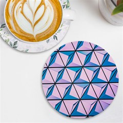 Geometric Shapes Pattern Uv Print Round Tile Coaster by artworkshop