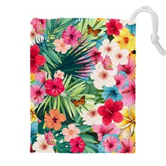 Tropical Summer  Drawstring Pouch (4xl) by PollyParadiseBoutique7