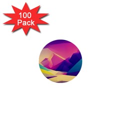 Abstract Geometric Landscape Art 1  Mini Buttons (100 Pack)  by danenraven