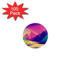 Abstract Geometric Landscape Art 1  Mini Magnets (100 Pack)  by danenraven