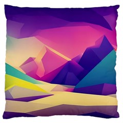 Abstract Geometric Landscape Art Standard Premium Plush Fleece Cushion Case (two Sides)