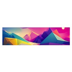 Abstract Geometric Landscape Art Oblong Satin Scarf (16  X 60 ) by danenraven