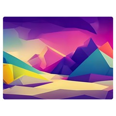 Abstract Geometric Landscape Art One Side Premium Plush Fleece Blanket (extra Small)