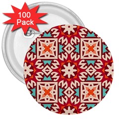 Geometric Pattern Seamless Abstract 3  Buttons (100 Pack)  by danenraven