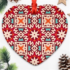 Geometric Pattern Seamless Abstract Heart Ornament (two Sides) by danenraven