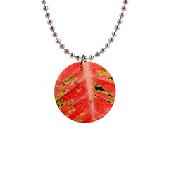 Aglonema Leaf Plant Pattern Flora 1  Button Necklace by danenraven