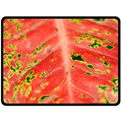 Aglonema Leaf Plant Pattern Flora One Side Fleece Blanket (large) by danenraven