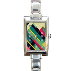 Pattern Abstract Geometric Design Rectangle Italian Charm Watch by danenraven