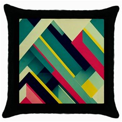 Pattern Abstract Geometric Design Throw Pillow Case (black) by danenraven