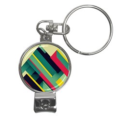 Pattern Abstract Geometric Design Nail Clippers Key Chain