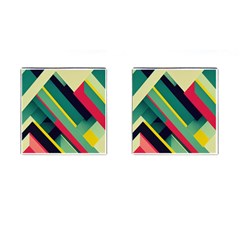 Pattern Abstract Geometric Design Cufflinks (square) by danenraven