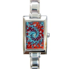 Fractal Pattern Background Rectangle Italian Charm Watch