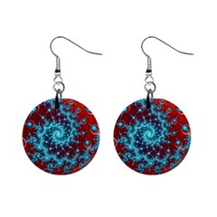 Fractal Pattern Background Mini Button Earrings