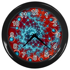 Fractal Pattern Background Wall Clock (Black)