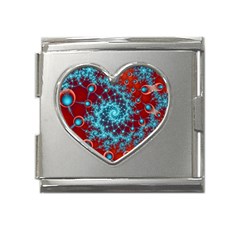 Fractal Pattern Background Mega Link Heart Italian Charm (18mm)