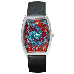 Fractal Pattern Background Barrel Style Metal Watch