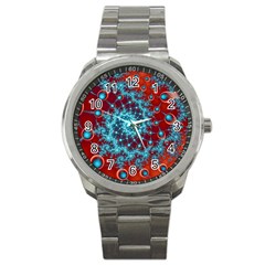 Fractal Pattern Background Sport Metal Watch