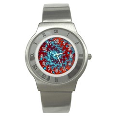 Fractal Pattern Background Stainless Steel Watch