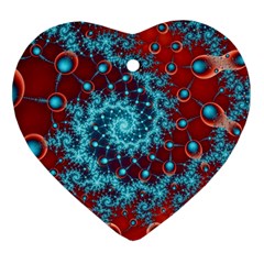 Fractal Pattern Background Heart Ornament (two Sides) by danenraven