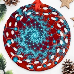 Fractal Pattern Background Round Filigree Ornament (Two Sides)