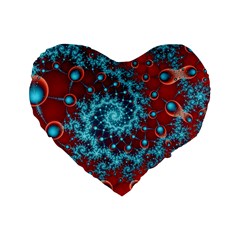 Fractal Pattern Background Standard 16  Premium Heart Shape Cushions