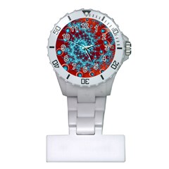 Fractal Pattern Background Plastic Nurses Watch