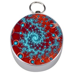 Fractal Pattern Background Silver Compasses