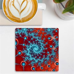 Fractal Pattern Background Uv Print Square Tile Coaster  by danenraven