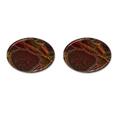 Fractal Pattern Geometric Pattern Cufflinks (oval)