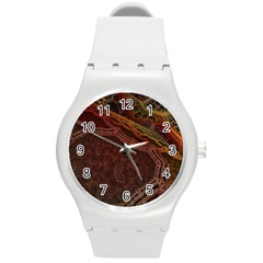 Fractal Pattern Geometric Pattern Round Plastic Sport Watch (m) by danenraven