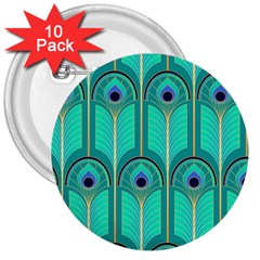 Gradient Art Deco Pattern Design 3  Buttons (10 Pack) 