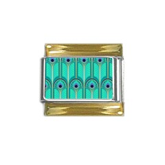 Gradient Art Deco Pattern Design Gold Trim Italian Charm (9mm) by artworkshop