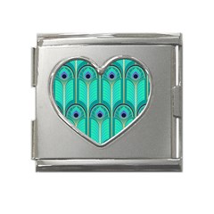 Gradient Art Deco Pattern Design Mega Link Heart Italian Charm (18mm) by artworkshop