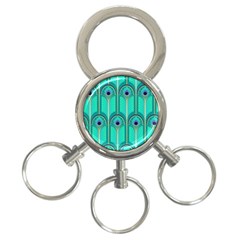 Gradient Art Deco Pattern Design 3-ring Key Chain by artworkshop