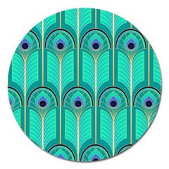 Gradient Art Deco Pattern Design Magnet 5  (round) by artworkshop