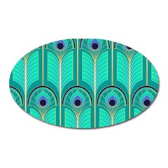 Gradient Art Deco Pattern Design Oval Magnet by artworkshop