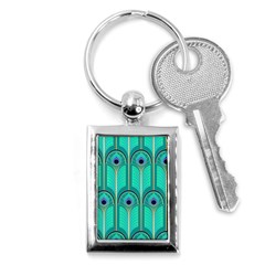 Gradient Art Deco Pattern Design Key Chain (rectangle) by artworkshop