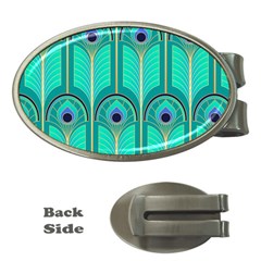 Gradient Art Deco Pattern Design Money Clips (oval)  by artworkshop